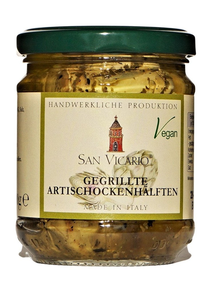 Gegrillte Artischockenhälften in Öl