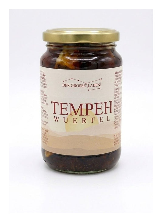 Tempeh Würfel im Glas