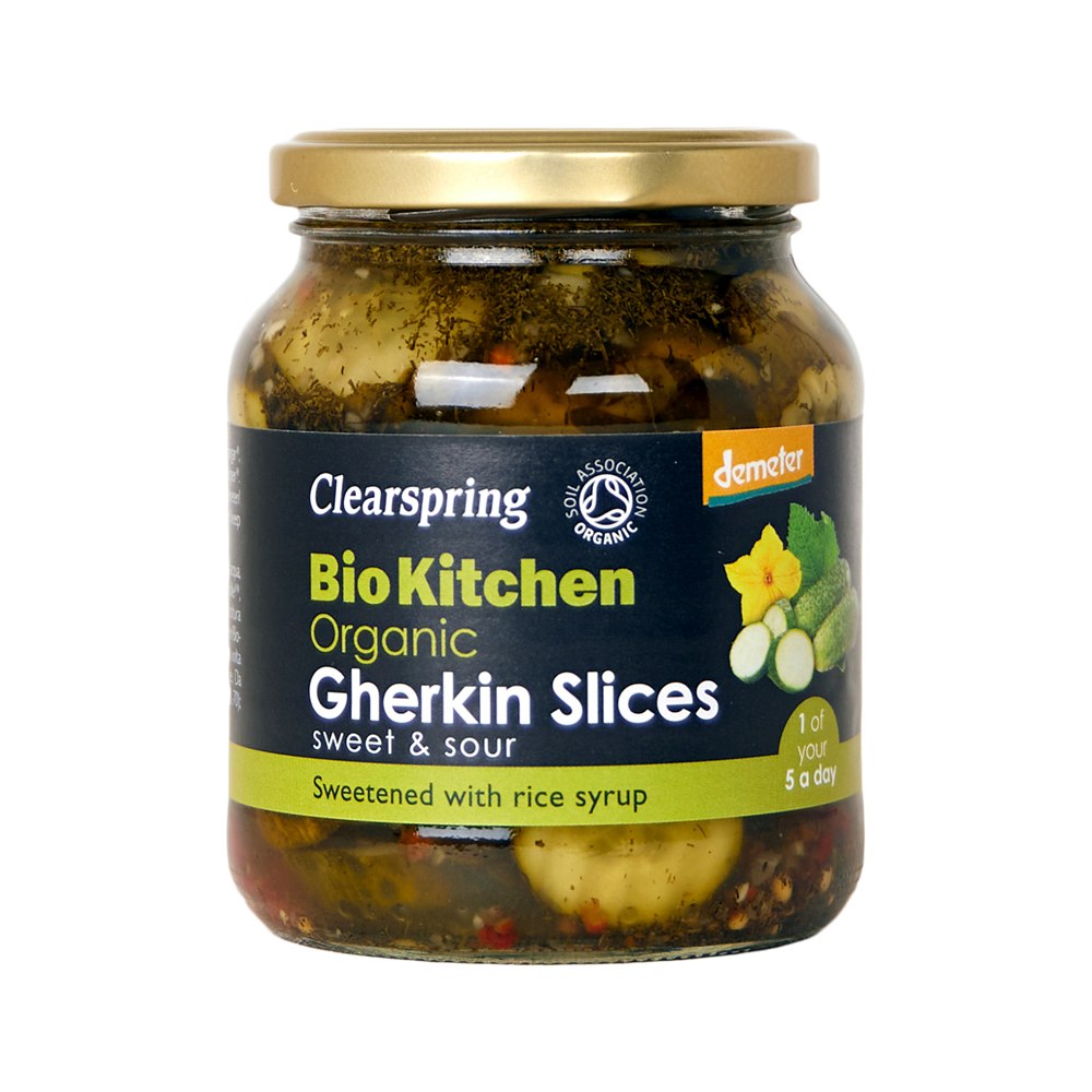 Gurkenscheiben im Glas (mit Reissirup)