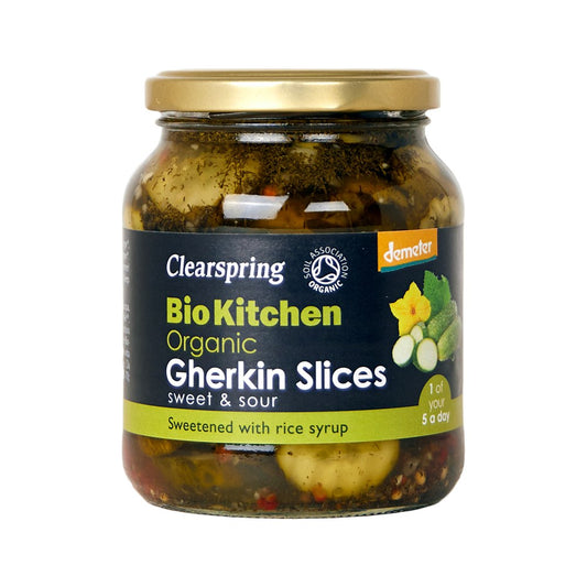 Gurkenscheiben im Glas (mit Reissirup)
